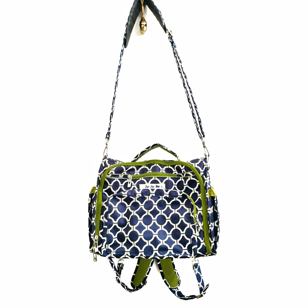 Ju-ju-be diaper bag navy blue green.